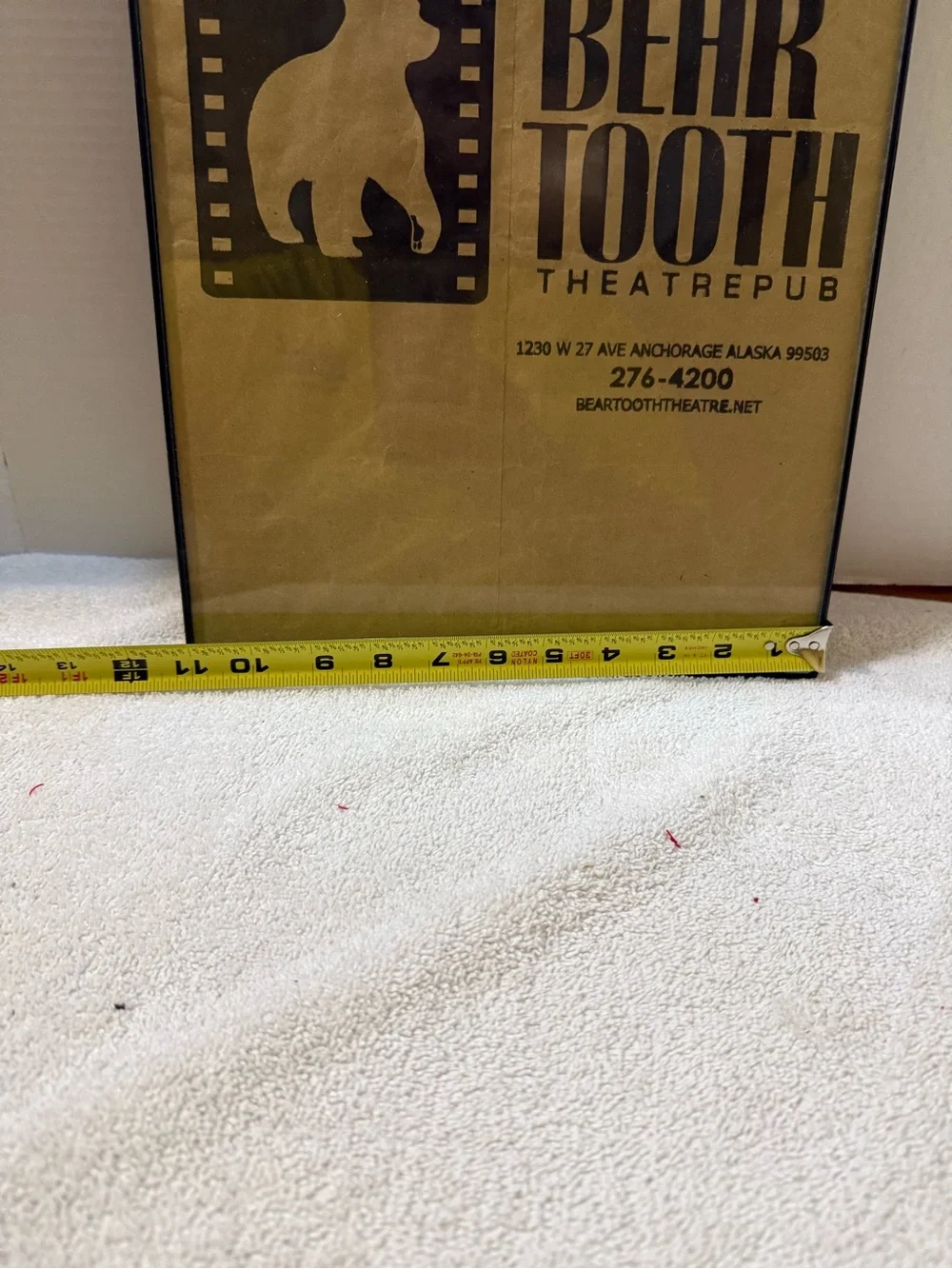 Bear tooth theatrepub Alaska.  Framed paper bag